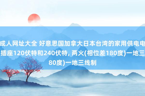 成人网址大全 好意思国加拿大日本台湾的家用供电电压及插座120伏特和240伏特， 两火(相位差180度)一地三线制